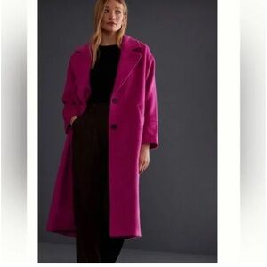 Greylin Anthropologie Oversized Pink Trench Coat Small but fits Large